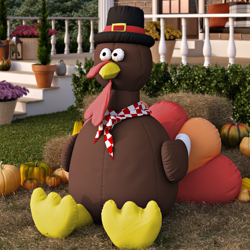 BZB Goods Inflatable Turkey Thanksgiving Decoration Reviews Wayfair   Inflatable Turkey Thanksgiving Decoration 